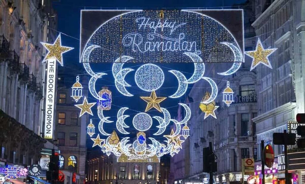 چراغانی خیابان‌های لندن به مناسبت رمضان