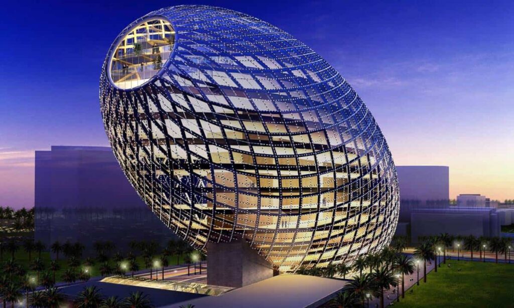معماری ساختمان تخم مرغی شکل سایبر تکچر