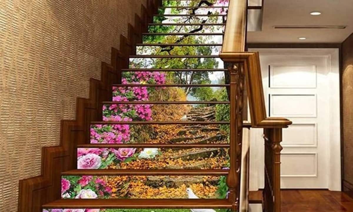 پله‌های سه بعدی که طبیعت را به خانه می‌آورند!